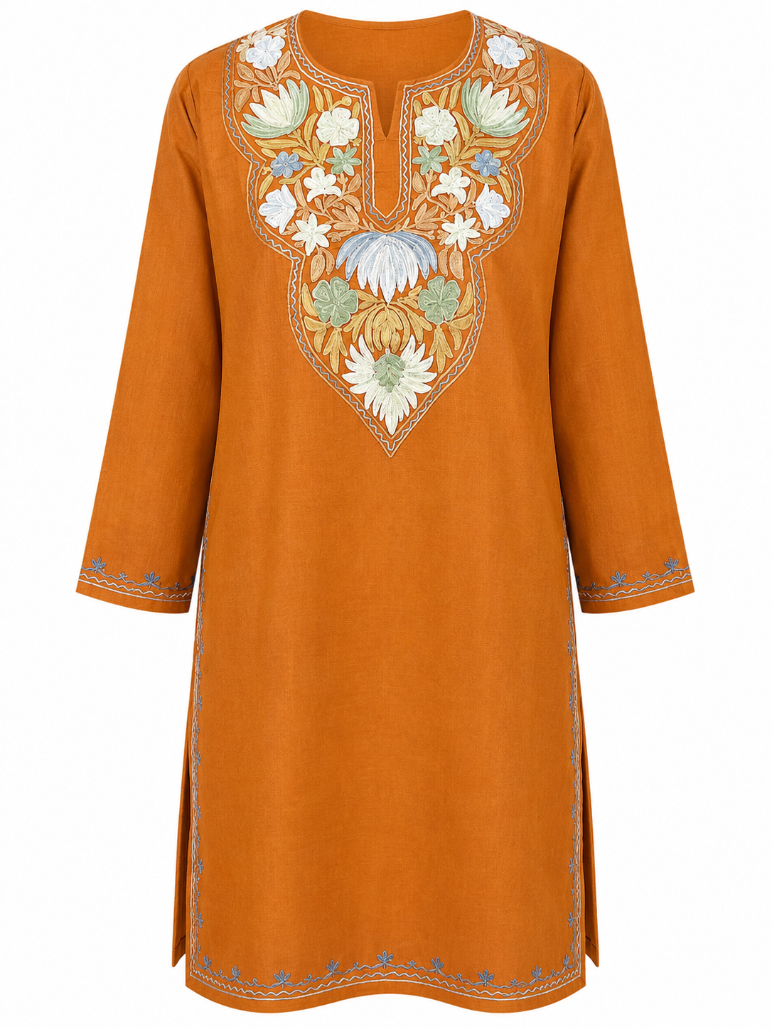 Kashmir Aari cotton Co-Ord Set | Brown